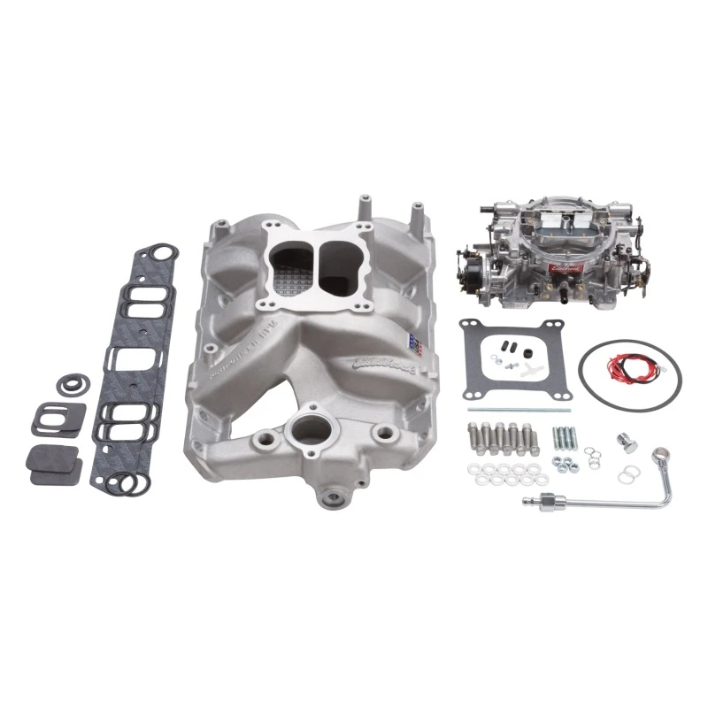 edelbrock_2056-679326a53cd01 Edelbrock Ansaugkrümmer- und Vergaser-Kit Performer RPM Pontiac Naturfinish