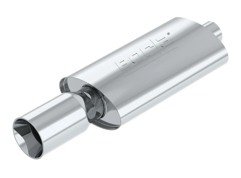 Borla Boomer Muffler Thumper Oval 2-1/4 Zoll Einlass 4 Zoll Seiten Auslass