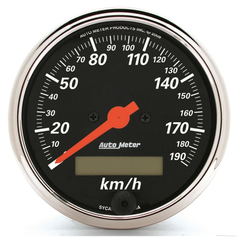 Autometer 3-1/8-Zoll-Elektrische 0-190km/h Doppel-Chrom-Rahmen-Geschwindigkeitsmesser-Anzeige