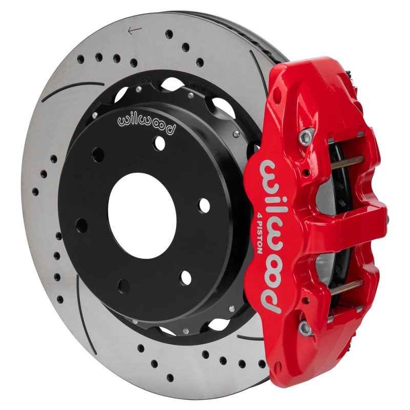 Wilwood kit rear DISC/DRUM AERO4 big ford new style 2.50 offset 14.00 RTR 6 lug SRP red