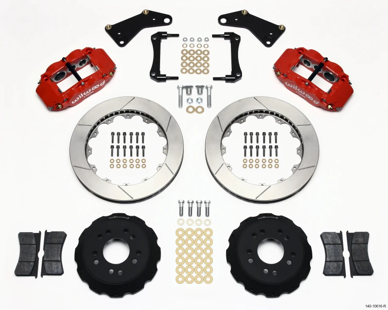 Wilwood Narrow Superlite 6R Vorderer Hut-Kit 13,06 Zoll Rot 65-82 Corvette C2/C3