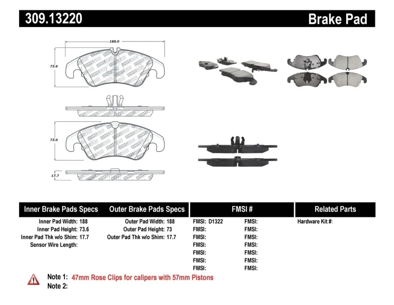 stoptech_309.13220-6794ef3692156 StopTech Performance 08-10 Audi A5 / 10 S4 / 09-10 Audi A4 (except Quattro) Front Brake Pads