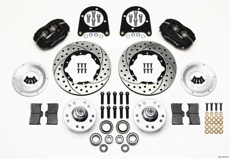 Wilwood Forged Dynalite Vorderes Kit 11,00 Zoll gebohrt 37-48 Ford Psgr. Auto Spindel