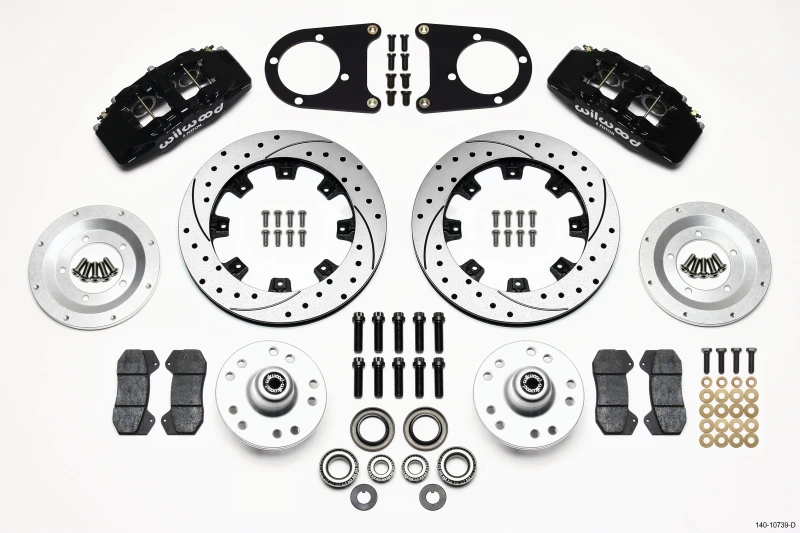 Wilwood Dynapro 6 Front Hub Kit 12.19in Drilled 37-48 Ford Psgr. Car Spindle
