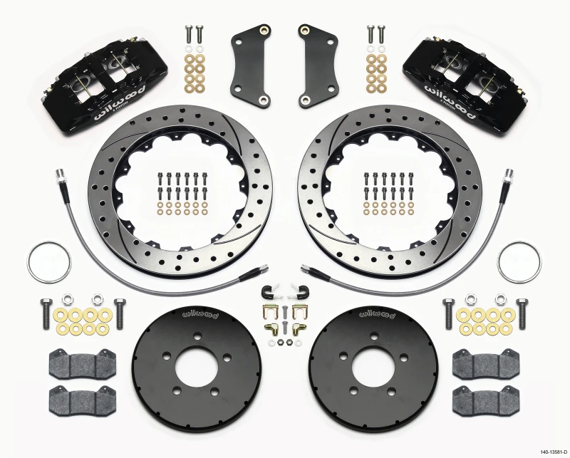 wilwood_140-13581-D-679570804bc67 Wilwood Dynapro 6 Front Hat Kit 12.88in Drilled 2005-Up Mazda 3 w/ Lines