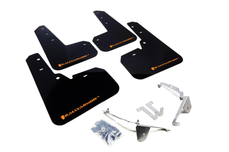 Rally Armor Schwarze Schmutzfänger mit orangefarbenem Logo für 13-17 Subaru Crosstrek XV