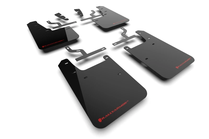 Rally Armor 22-24 Toyota Tundra Schwarzes UR-Schlammschutz mit rotem Logo