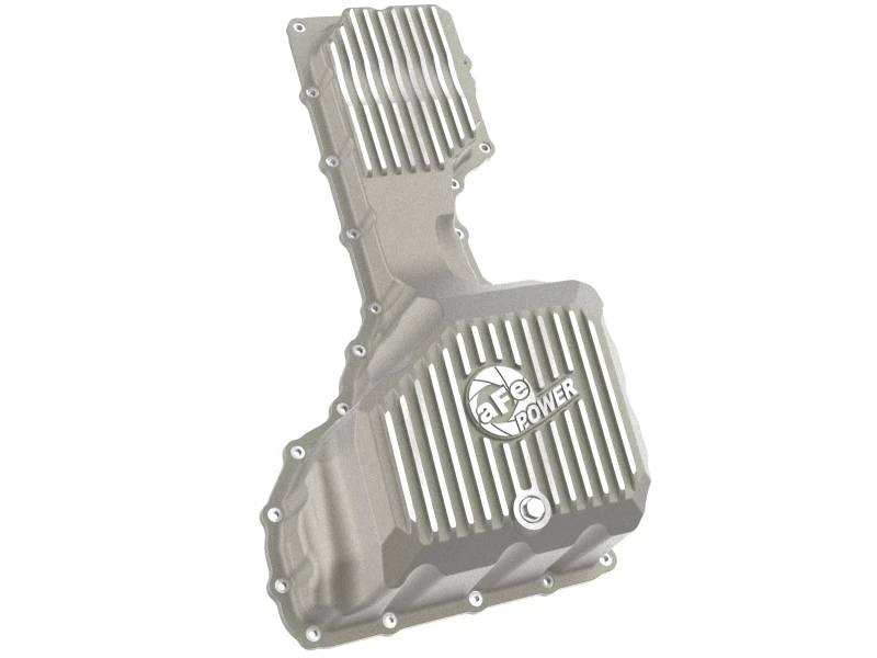 aFe GM Diesel Trucks 17-19 V8-6.6L L5P POWER Street Series Engine Oil Pan Raw w/ Machined Fins