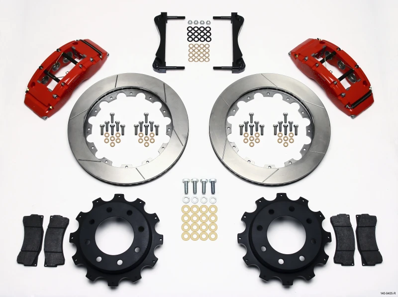 Wilwood TC6R Hinterachse-Kit 16,00 Zoll Rot 1999-2010 GM H2 / 2500 4,63 Zentrierung