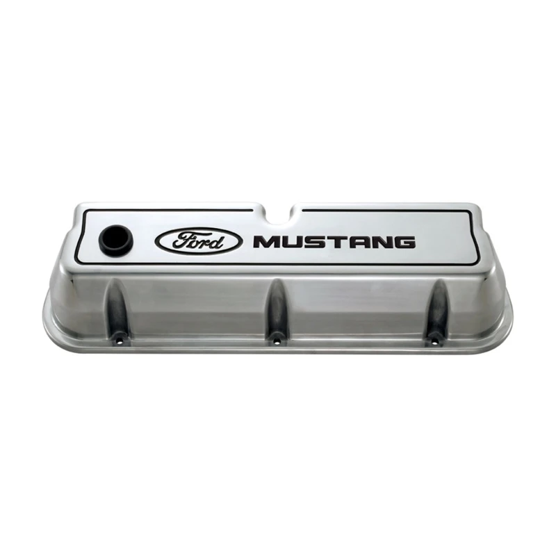 Ford Racing Ford 289/302/351W Die-Cast Ventildeckel - Poliert mit schwarzen Logo
