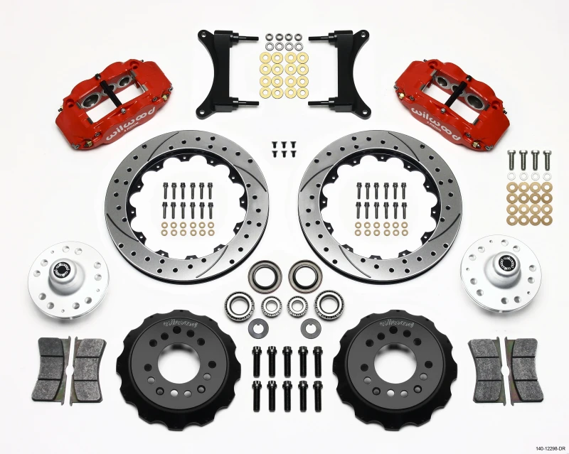Wilwood Narrow Superlite 6R Front Hub Kit 12.88in Drill Red 79-87 GM G Body