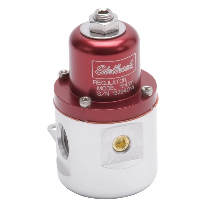 Edelbrock Kraftstoffdruckregler Vergaser 160 GPH 5-10 PSI 3/8 Zoll Ein/Aus 3/8 Zoll Rücklauf Rot/Klar