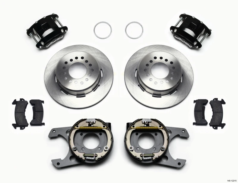 Wilwood D154 P/S Parkbremse Kit Chevy 12 Bolt 2,75 Zoll Versatz mit C-Clips
