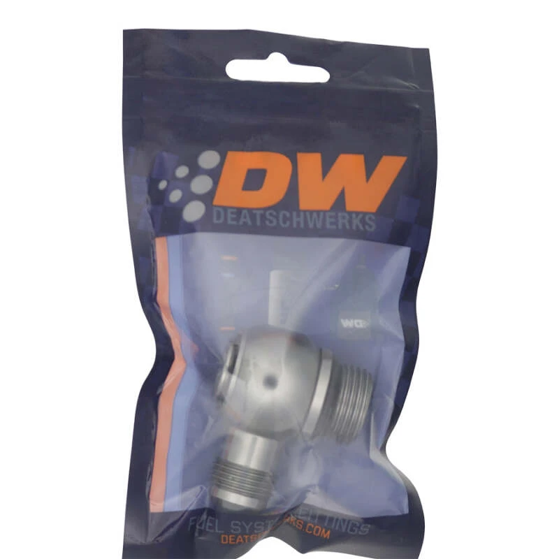 DeatschWerks 10AN ORB-Männlich auf 8AN Männlich Flare Low Profile 90-Grad-Drehgelenk - eloxiertes DW Titan