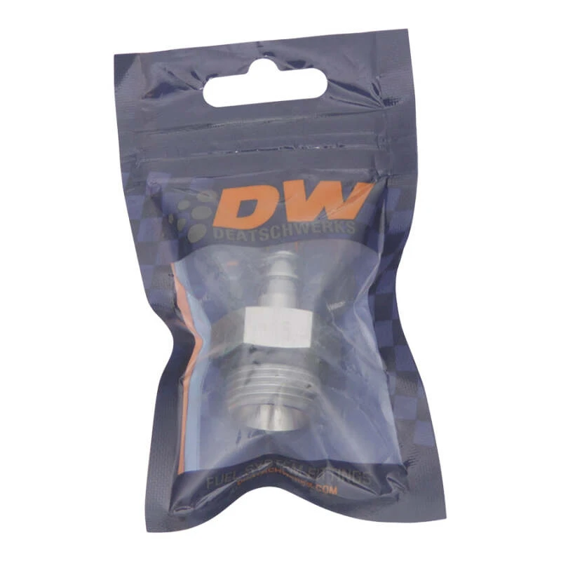 DeatschWerks 8AN ORB-Männlich auf 5/16 Zoll-Männlich-Triple-Barb-Fitting (inkl. O-Ring) - eloxiertes DW-Titan