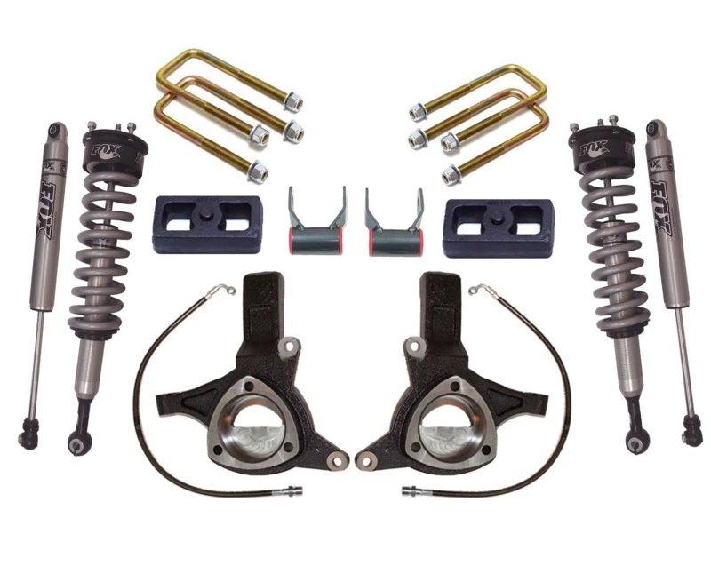 MaxTrac MaxPro Elite Spindle Lift Kit mit FOX Shocks für 2016–2018 GM C1500 2WD mit Stahlfederung