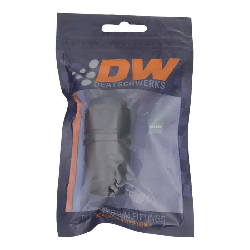 DeatschWerks 10AN Weibliche Schwenk gerade Schlauchend PTFE (Inkl. 1 Olive-Einsatz) - eloxiert Matt Schwarz