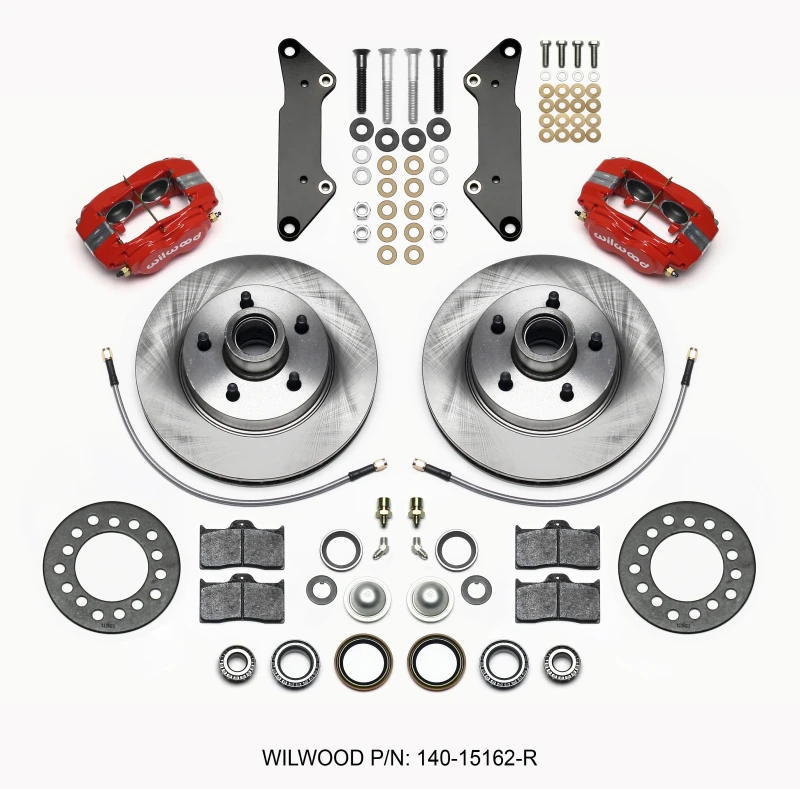 Wilwood Forged Dynalite-M Vorderes Kit 11,88 Zoll 1-Teil-Rotor&Hub Rot Cadillac 1957-60