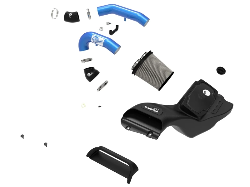 aFe 21-22 Ford F-150 Raptor V6-3.5L(tt) Momentum XP Kaltluft-Ansaugsystem Blau mit Pro Dry S Filter
