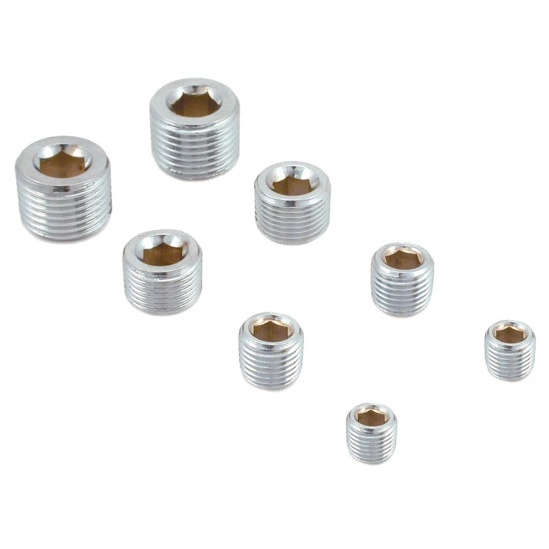 Spectre Rohrstopfen-Kit - Enthält (2) 1/8 Zoll / (2) 1/4 Zoll / (2) 3/8 Zoll / (2) 1/2 Zoll Stopfen - Chrom