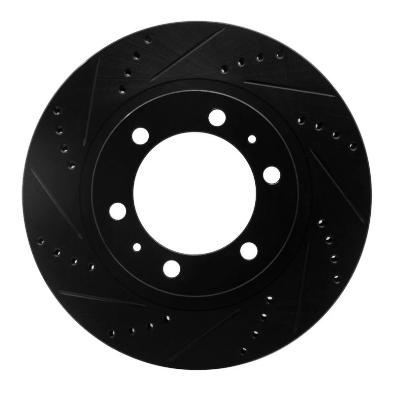 DFC 03-23 Toyota 4Runner Front Left Drilled & Slotted Black Brake Rotor