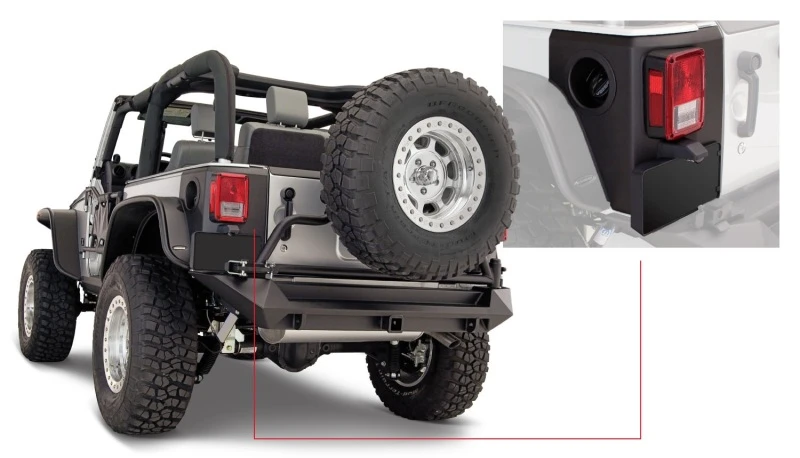 Bushwacker 07-18 Jeep Wrangler Trail Armor Heck-Ecken - Schwarz