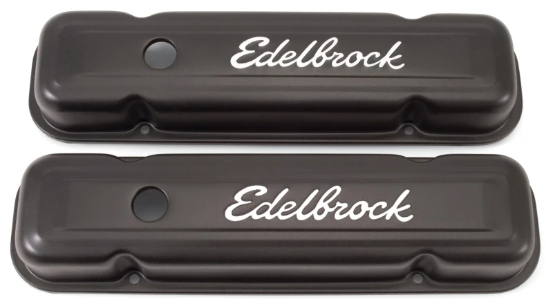 Edelbrock Ventildeckel Signature Series Pontiac 1962-1979 301-455 CI V8 Low Black