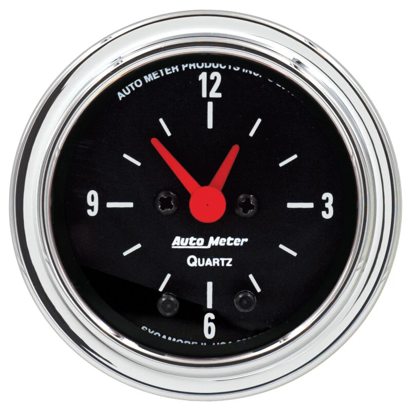 Autometer Traditional Chrome 2-1/16in 12HR Analog Clock Gauge