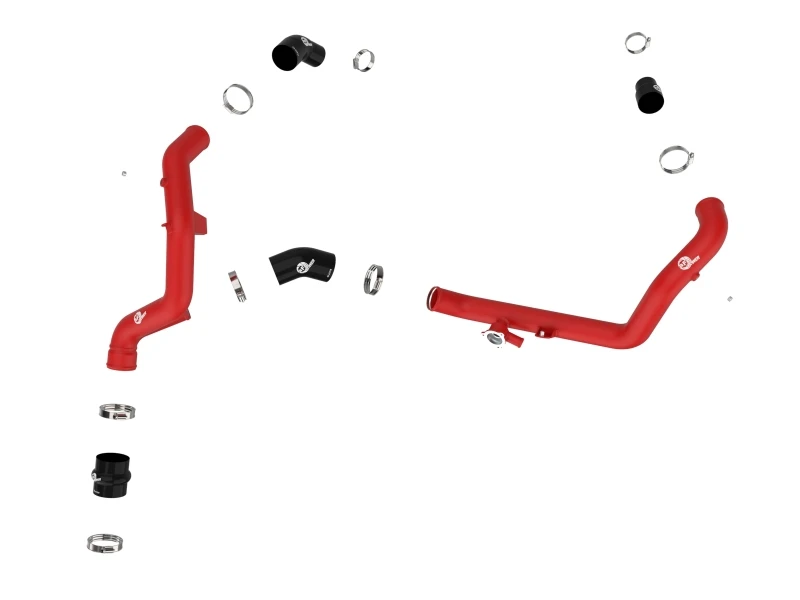 aFe Bladerunner 2-1/4 Zoll Aluminium Hot Charge Pipe Schwarz 20-23 Ford Explorer/Explorer ST - Rot