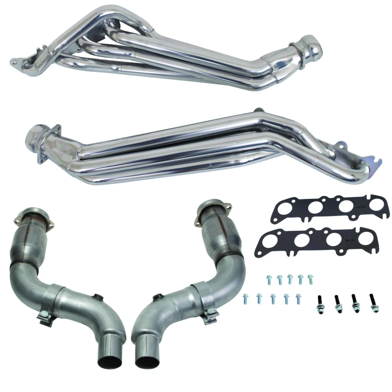 BBK 15-23 Ford Mustang GT 1-3/4 Long Tube Headers mit High Flow Catted Mid Pipe (Silber-Keramik)