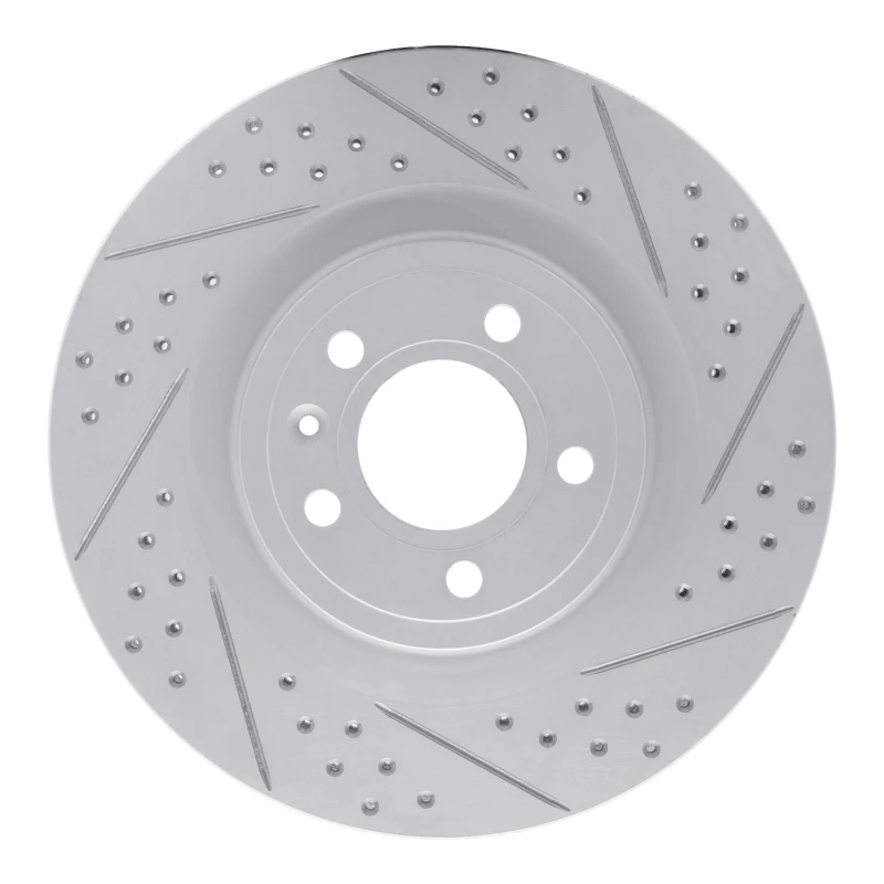 DFC 11-14 Ford Mustang Front Right Drilled & Slotted Geoperformance Rotor