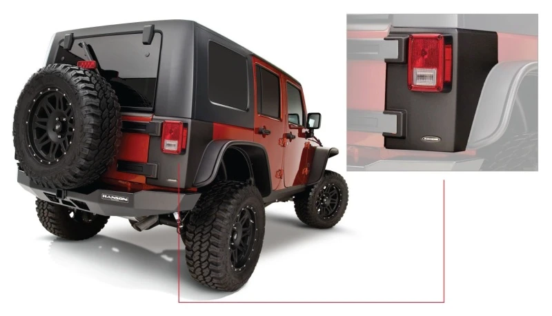 Bushwacker 07-18 Jeep Wrangler Trail Armor Heck-Ecken - Schwarz