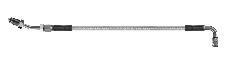 Goodridge 76 Zoll Universal Kupplungsleitung mit Edelstahl-Fittings & Klar-Schlauch - 90Grad Banjo mit 20Grad 7/16 UNF