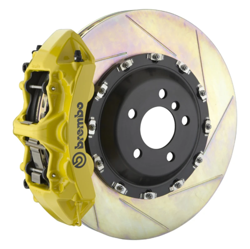 Brembo 03-13 Flying Spur Front GT BBK 6 Piston Cast 411x34 2pc Rotor Slotted Type1 - Yellow