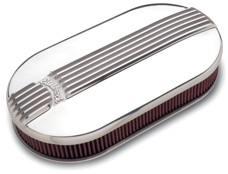 Edelbrock Luftfilter Classic Series Oval Aluminium-Top Dual Vergaser Poliert