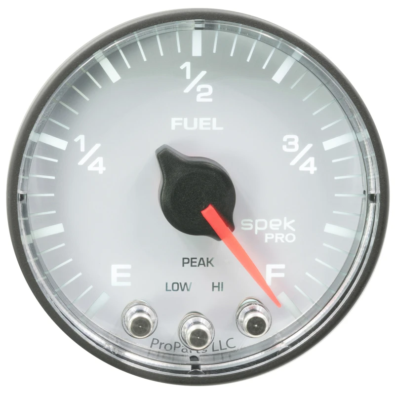 Autometer Spek-Pro Gauge Fuel Level 2 1/16in 0-270 Programmable Wht/Blk