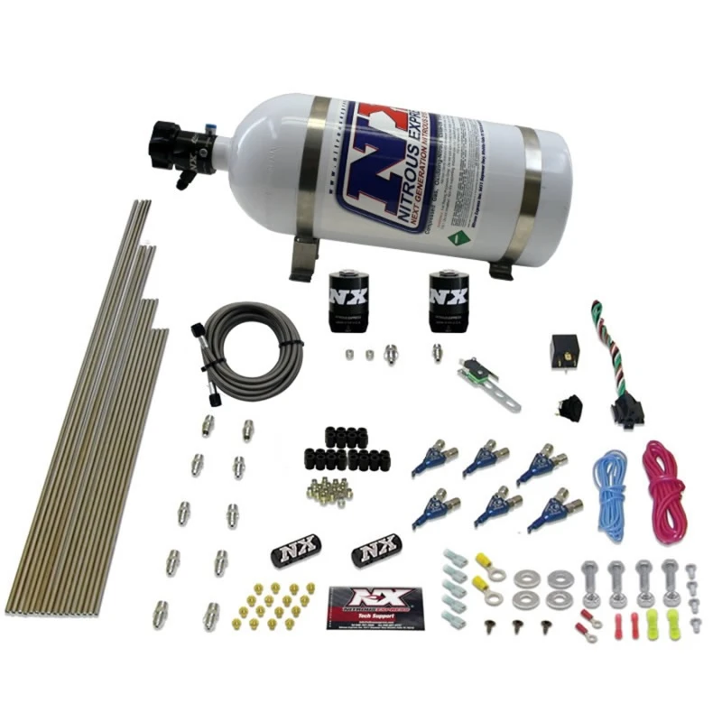 Nitrous Express 6-Zyl-Gas-Nitrous-Kit (150-375PS) mit 10lb-Flasche