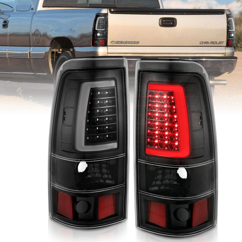 anzo_311333-6792e136115da ANZO 2003-2006 Chevy Silverado 1500 LED Taillights Plank Style Black w/Clear Lens