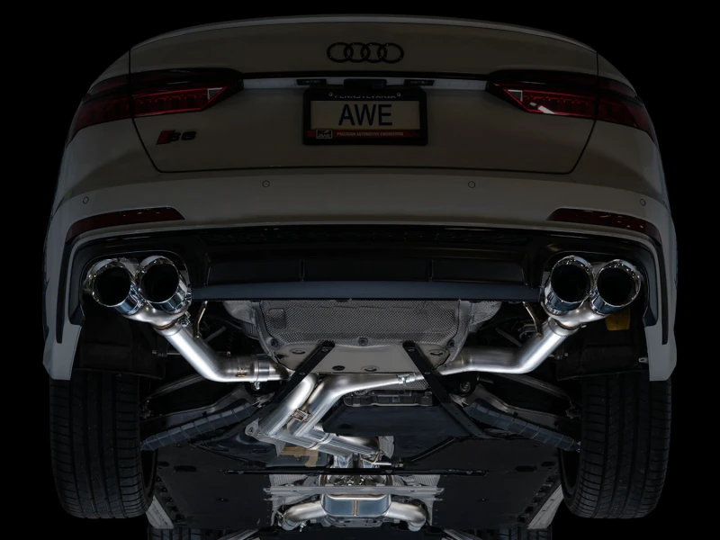 AWE Tuning 19-23 Audi C8 S6/S7 2.9T V6 AWD Track Edition Auspuff - Chrom Silber Spitzen