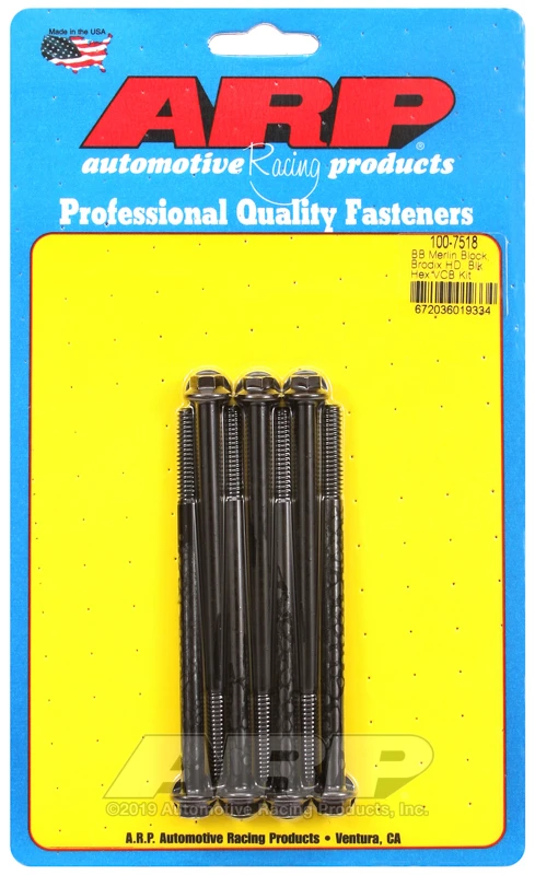 ARP Merlin Block Brodix Head BB Sechskant Ventildeckelschrauben-Kit