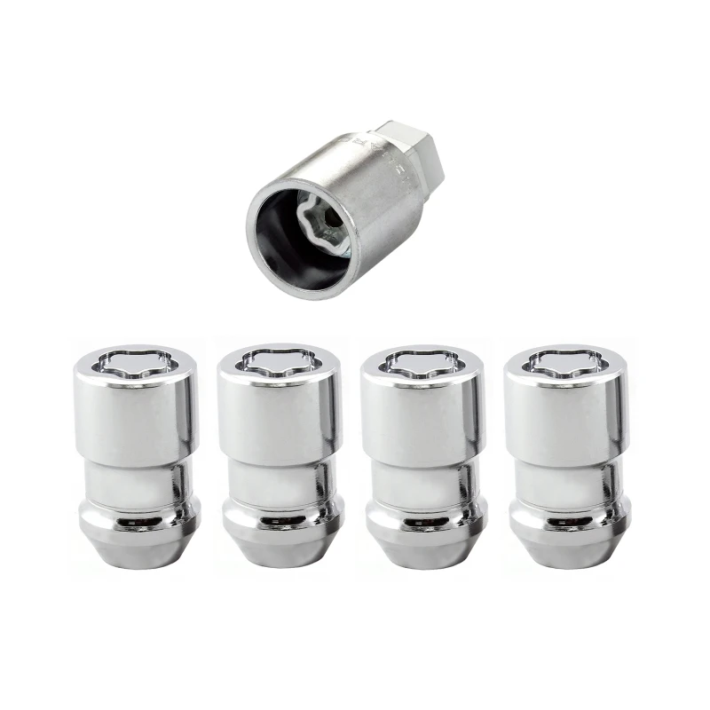 McGard Radschloss-Satz - 4 Stück (Kegelsitz) M12X1,5 / 19mm & 21mm Dual Hex / 1,46 Zoll L - Chrom