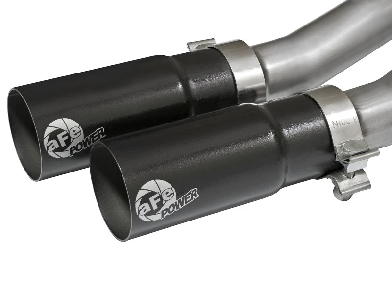 aFe Rebel Series CB Mittel-Seitenausgang SS Auspuff mit schwarzen Tips 09-16 GM Silverado/Sierra V6/V8