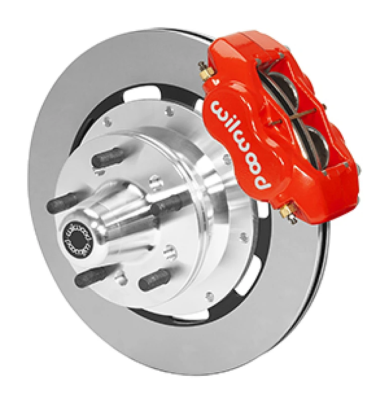 Wilwood Forged Dynalite Vorderrad-Kit 12,19 Zoll Rotor 5x4,00 Zoll BC 65-72 Plymouth Dart / Duster - Rot