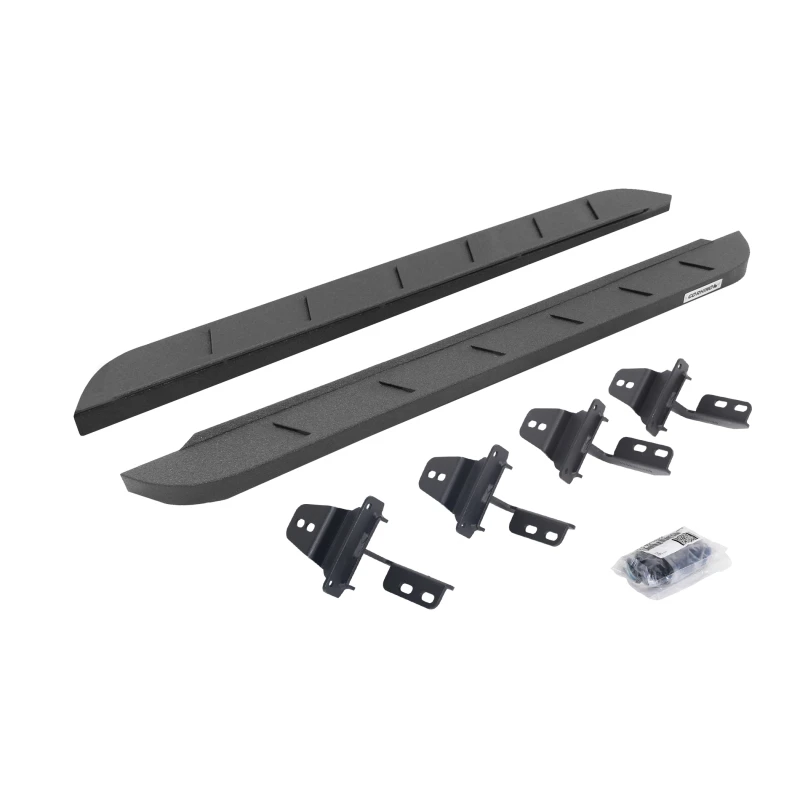 Go Rhino 07-18 Jeep Wrangler JK 2DR RB10 Slim Laufbrett-Kit (inkl. Halterungen) - Bedliner-Beschichtung