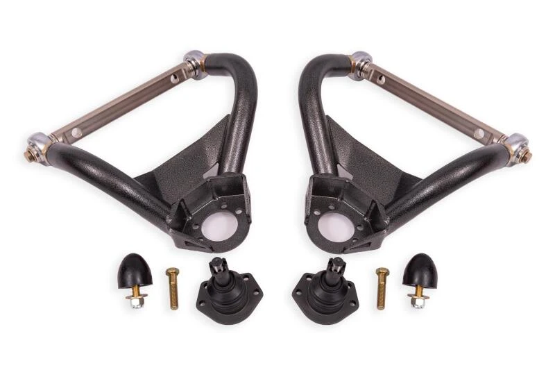 BMR 64-72 GM A-Body Adjustable Upper A-Arms Standard Ball Joint - Black Hammertone
