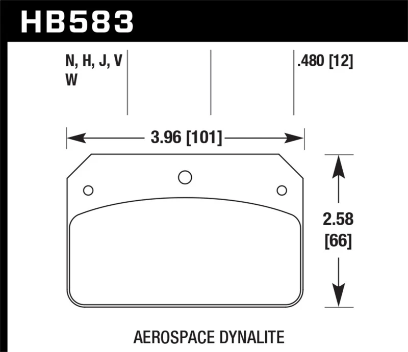 Hawk DR-97 Bremsbeläge für Aerospace Dynalite Bremse mit 0,218 Zoll mittlerem Loch
