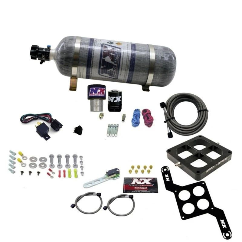 Nitrous Express Single Entry Crossbar RNC.178 4500 Flange Nitrous Kit (250-650HP) w/Comp Bottle