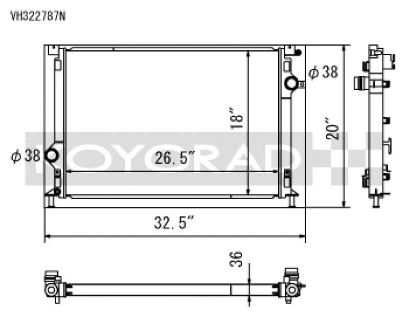 Koyo Racing Aluminium Kühler für 2013–2017 Ford Focus ST 2.0L I4 Turbo