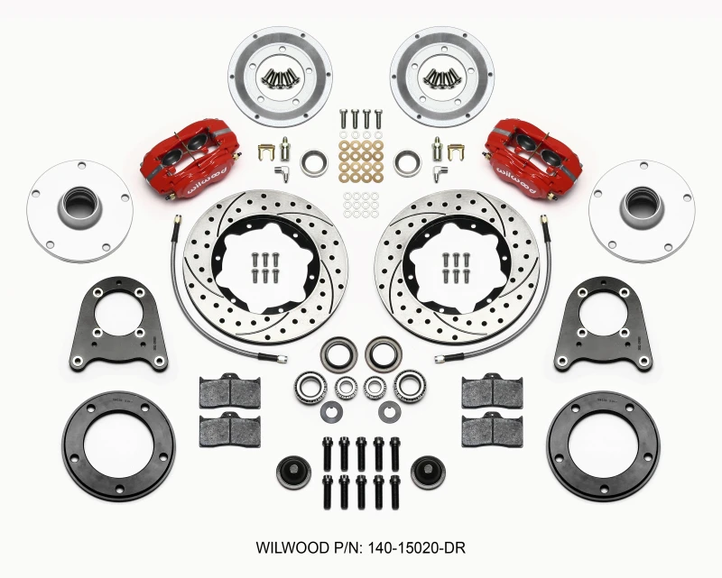 Wilwood Forged Dynalite-M Vorderes Kit 10,75 Zoll gebohrt Rot 1950-1955 MG-TD/TF