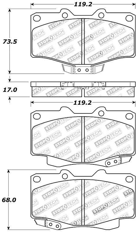 StopTech Sport Brake Pads w/Shims and Hardware - Front